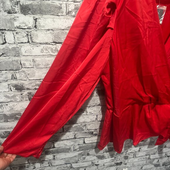 EUC Adiva Women's Red Plus Wrap Blouse Size 2X - Picture 7 of 15